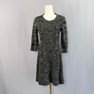 Chic & cozy Cloud Chaser Black and Gray Long Sleeve Dress